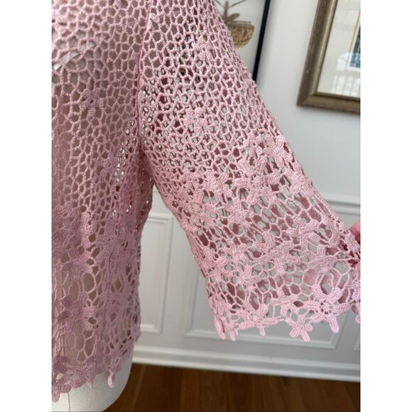 NWT Rabbit Rabbit Rabbit Pink Crochet Cardigan Shrug XL - Picture 4 of 7
